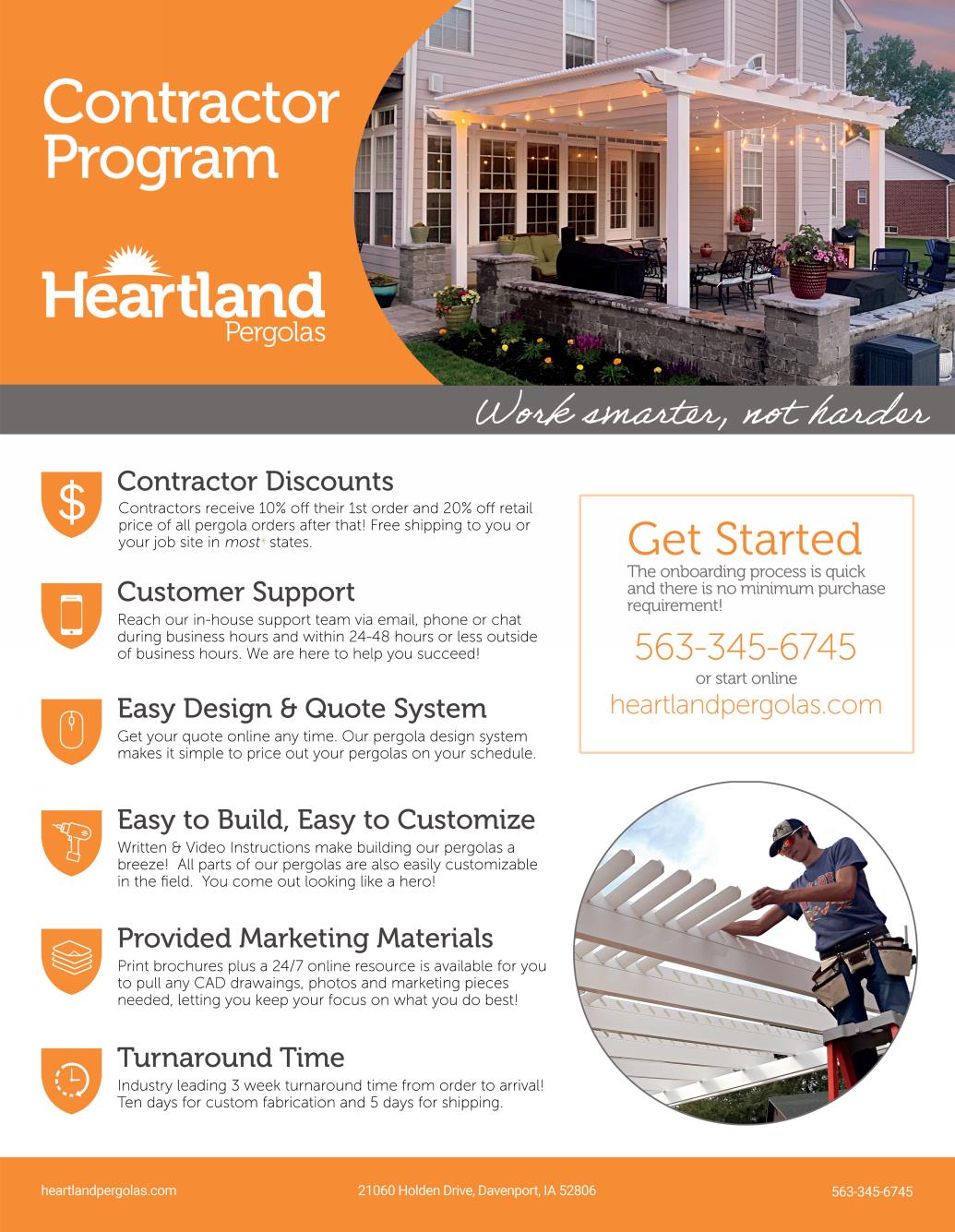 Heartland Pergola Contractor Program front cover