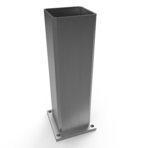 Aluminum post section with aluminum plate