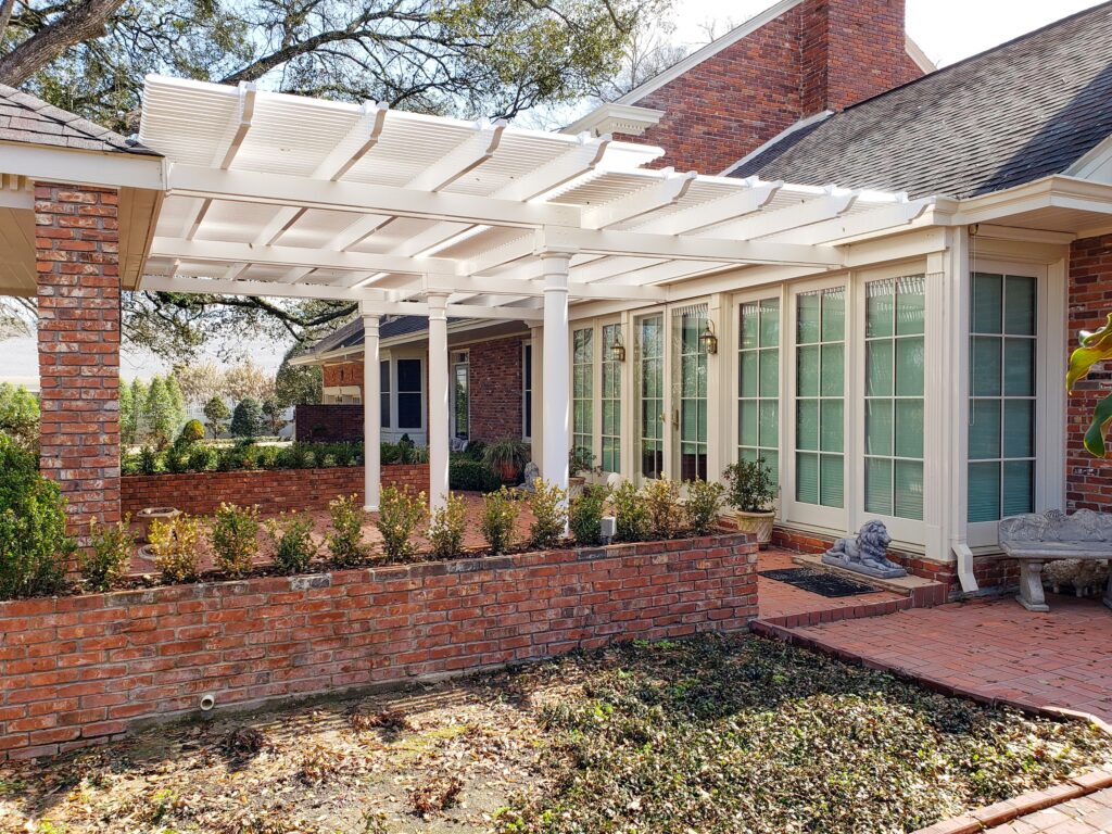 Custom attached two tier pergola