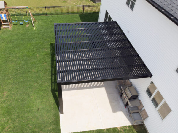 Modern 12x12 Attached Black Pergola - Image 2