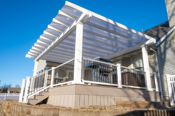 Elements 20x20 Freestanding Rain Proof Pergola - White