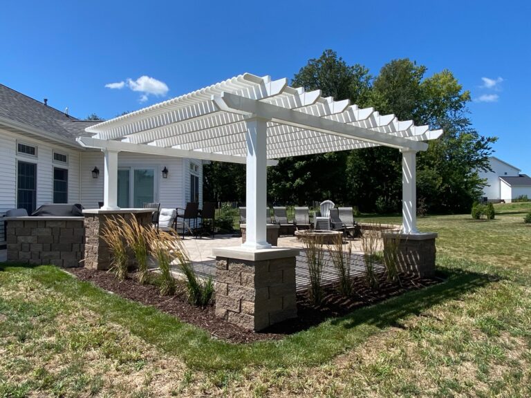 White vinyl Patio pergola