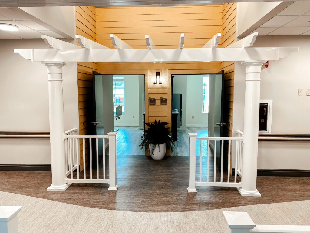 Liberty village interior decorative entryway pergolas