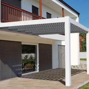 Modern 12x12 Attached White Pergola