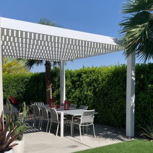 Modern 16x16 Attached White Pergola