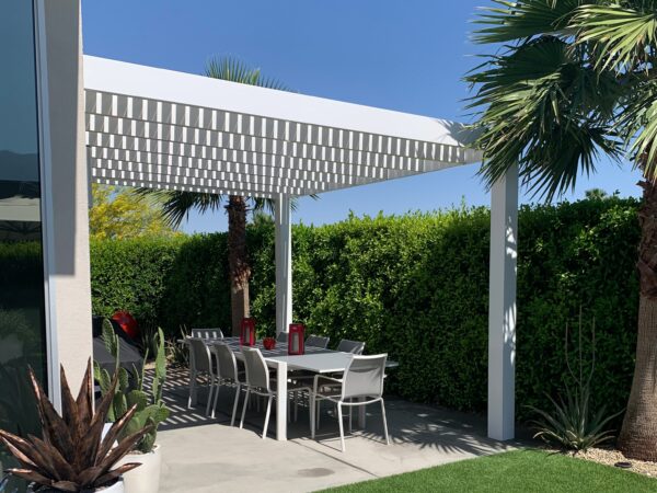 Modern 12x12 Attached White Pergola - Image 4