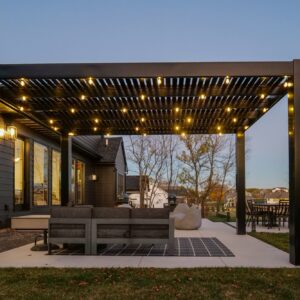 Modern 16x16 Freestanding Black Pergola