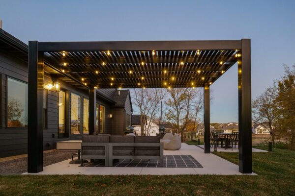 Modern 16x16 Freestanding Black Pergola