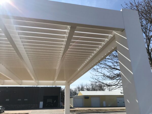 Modern 12x12 Attached White Pergola - Image 7