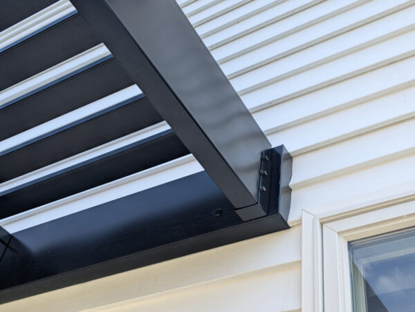 Modern 12x12 Attached Black Pergola - Image 3