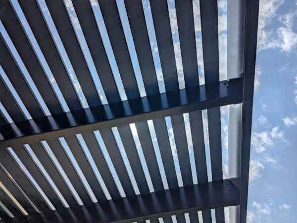Modern 12x12 Attached Black Pergola - Image 4