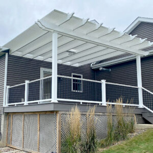Traditional 16x16 Attached White Pergola