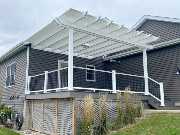 Traditional 16x16 Attached White Pergola