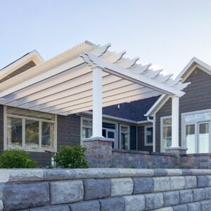 Traditional 20x20 Attached White Pergola
