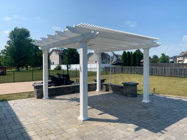 Traditional 12x12 Freestanding White Pergola