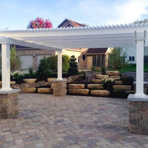 Traditional 20x20 Freestanding White Pergola