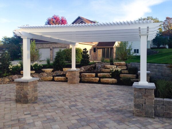 Traditional 20x20 Freestanding White Pergola
