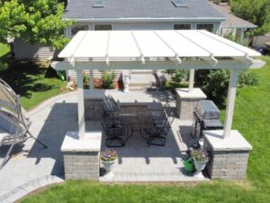 Shade pergola over patio