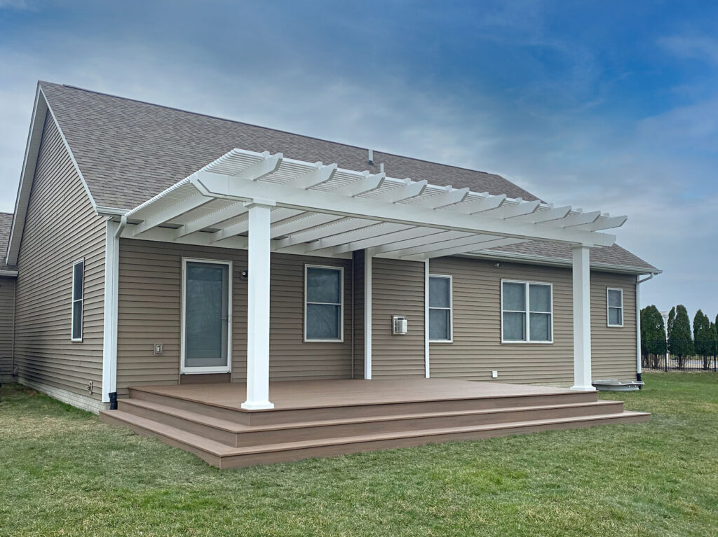 attached deck pergola