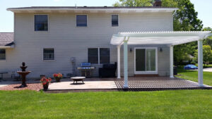 Shade pergola over patio