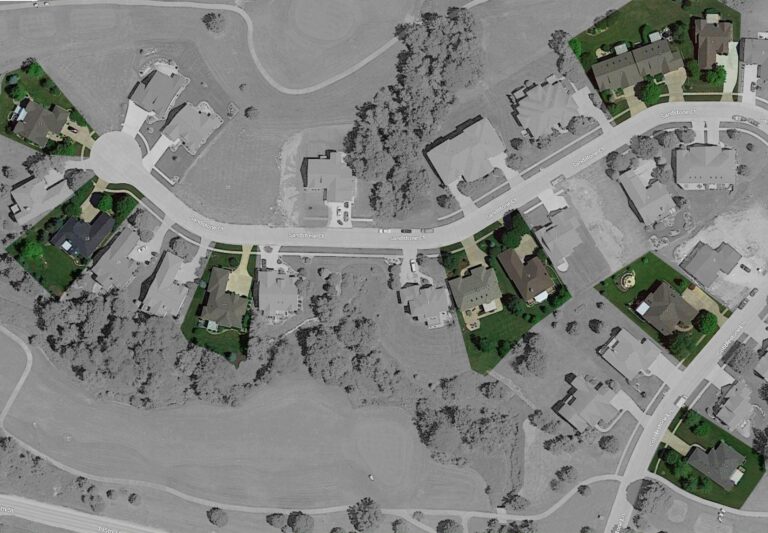 Map view of properties in one neighborhood that all have a Heartland Pergola - 7 in one neighborhood